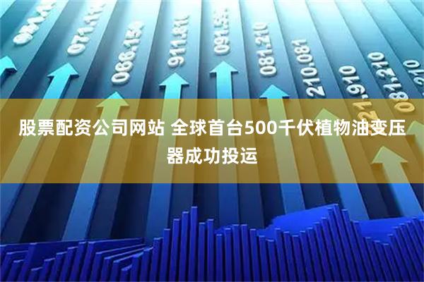 股票配资公司网站 全球首台500千伏植物油变压器成功投运